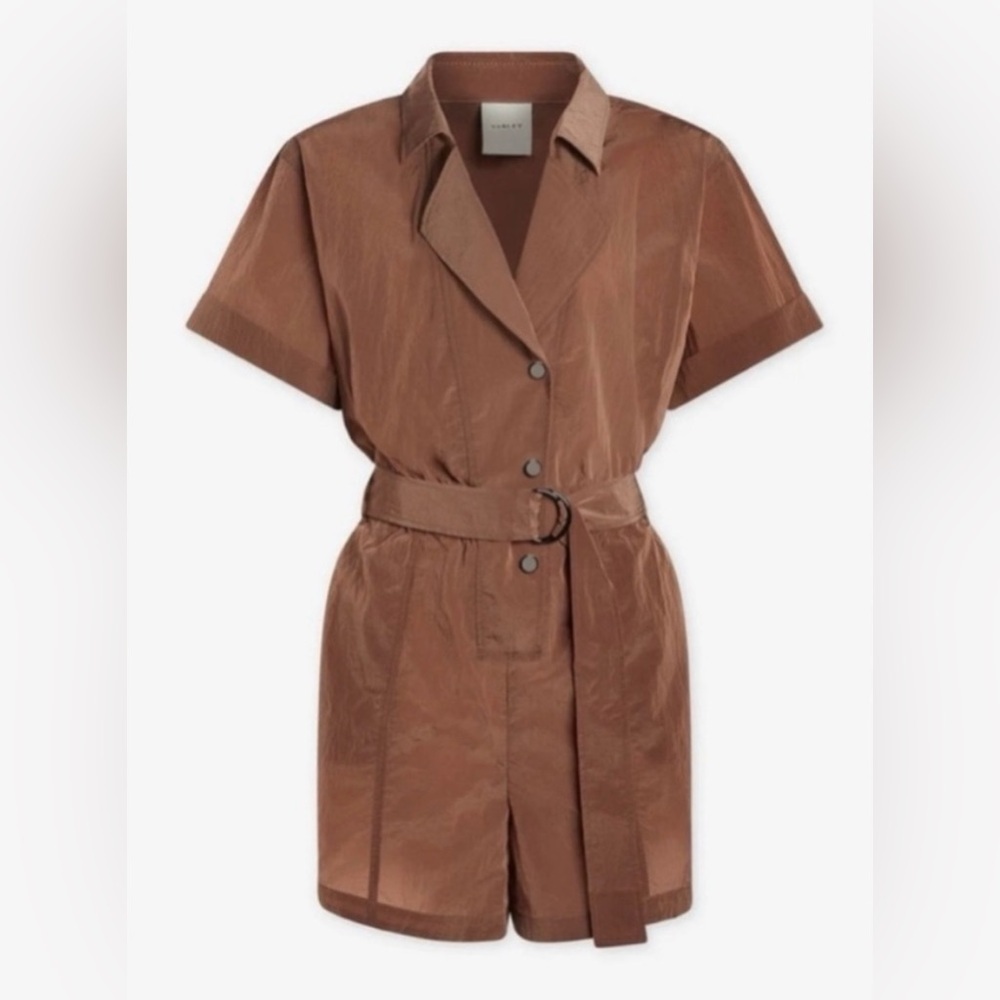Varley Belle Boxy Playsuit Romper - Size M - brown